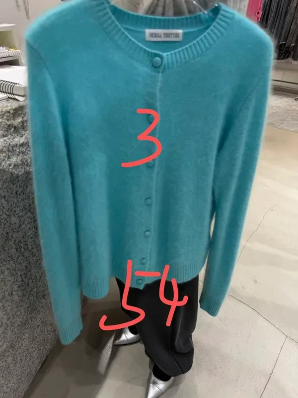 Fresh Blue Knitted Cardigan - Soft, Comfortable, and Fashionable