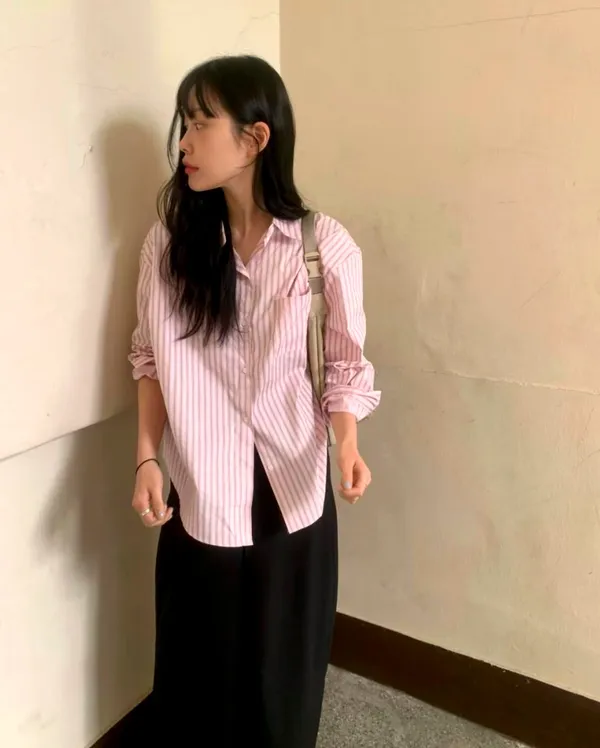 Fresh Striped Women's Top - Comfortable and Breathable for Spring and Summer