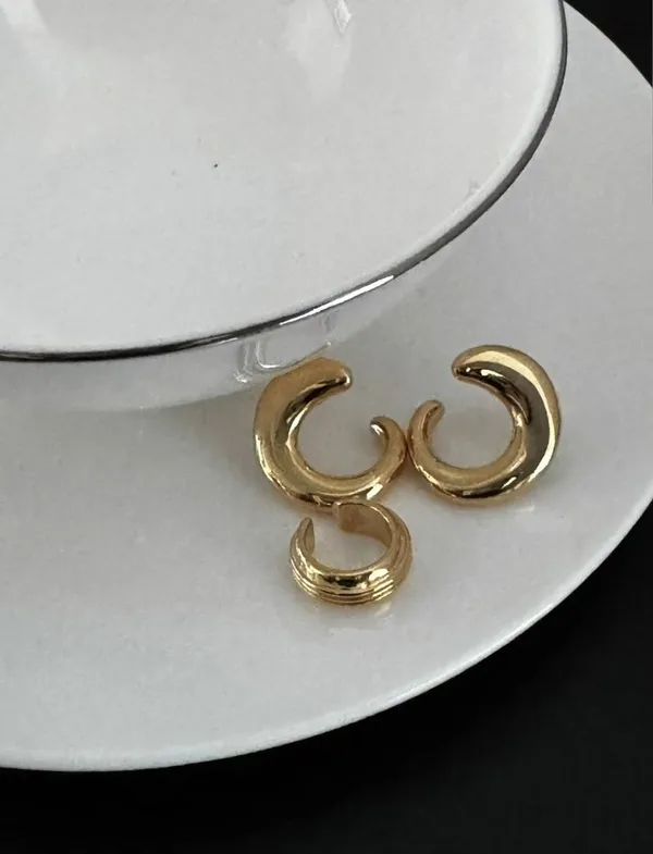 Stylish Minimalist Gold Earring Set