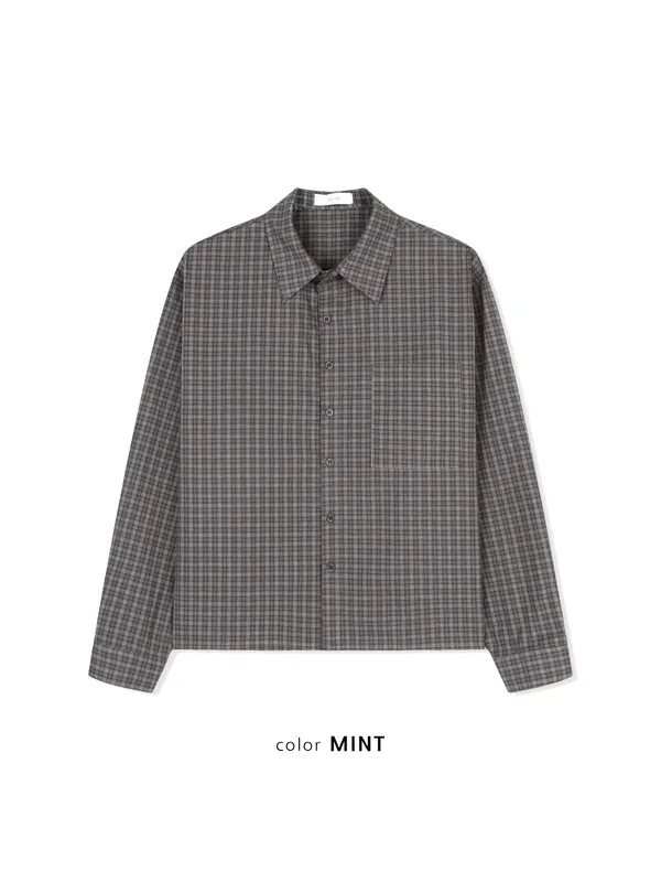 Fresh Mint Green Plaid Men's Shirt - Stylish and Versatile