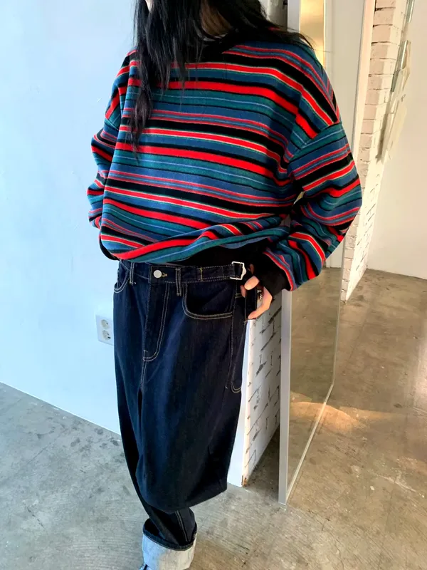 Striped Loose Women's Top - Fashionable Casual Style