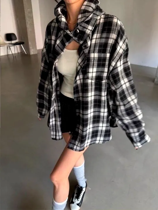 Trendy Plaid Shirt, Effortlessly Stylish for Casual Wear