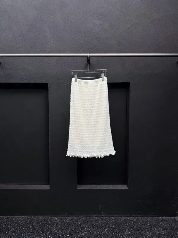 Elegant White Lace Midi Skirt