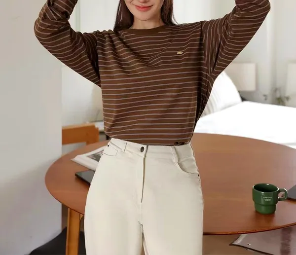 Stylish Striped Women's Top, Comfortable Casual Style - New Arrival