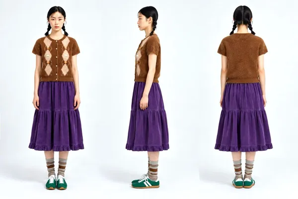 Vintage Style Purple Maxi Dress, Exuding Elegance