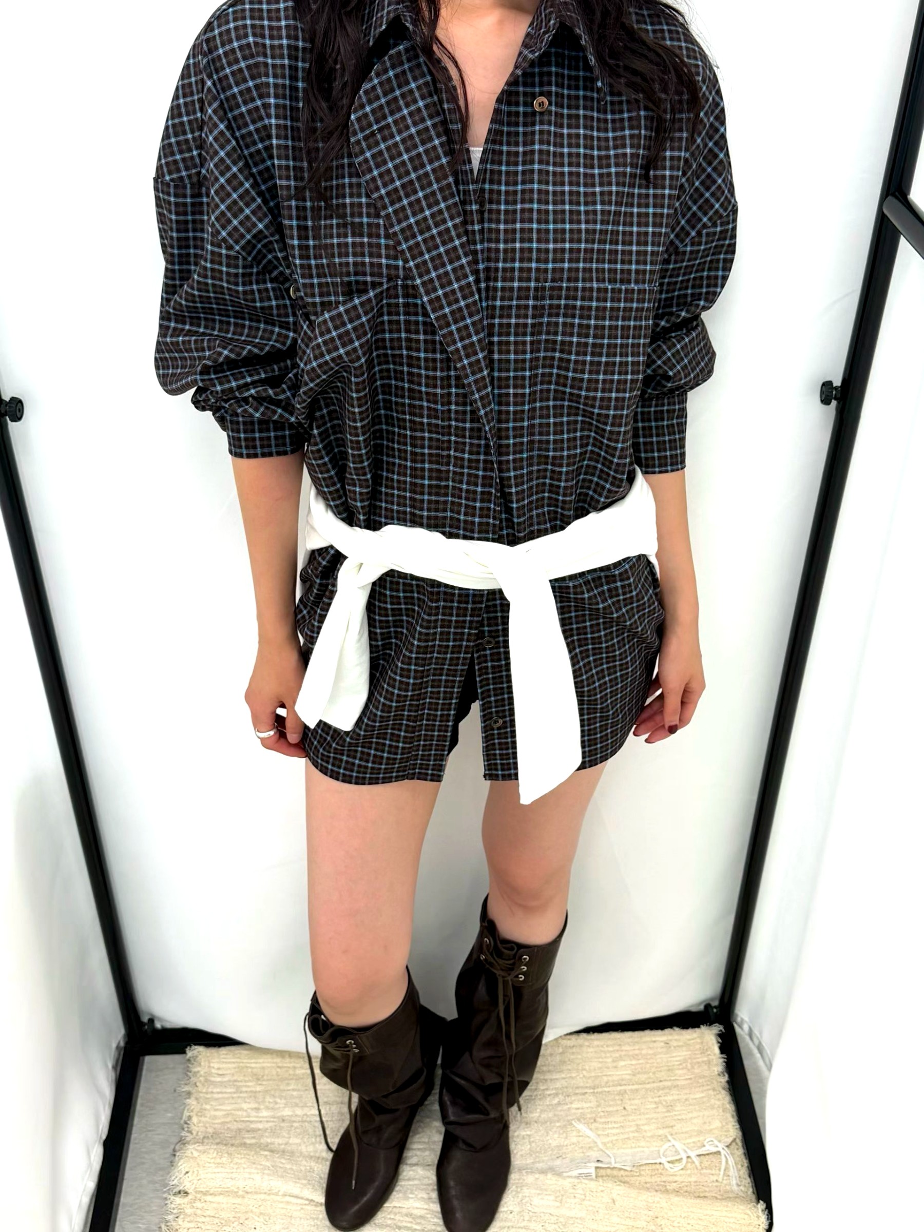 트렌디 체크 패턴 여성 탑 - 편안하고 캐주얼한 스타일