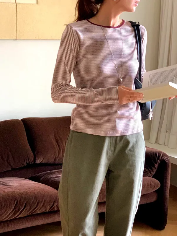 Striped Long Sleeve Top - Comfortable and Stylish, Perfect for Pairing