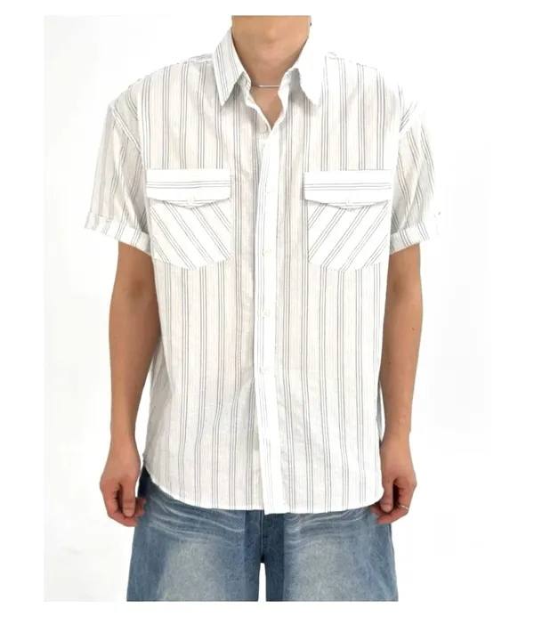 Striped Short Sleeve Shirt for Men - Casual Summer Top