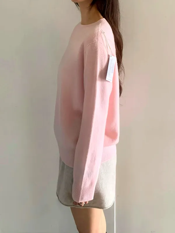 Soft Pink Knitted Sweater - Comfortable and Versatile