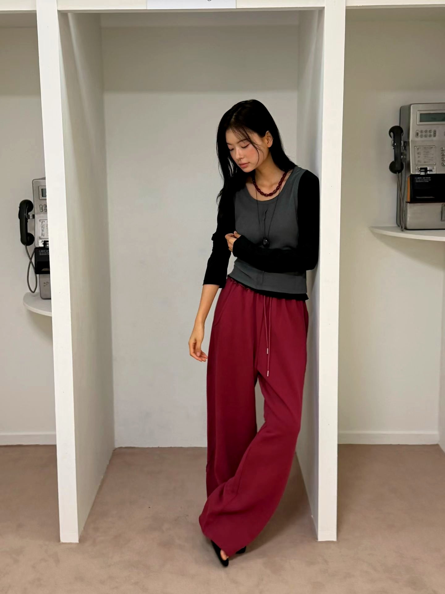 스타일리시한 루즈핏 여성 바지, 편안한 캐주얼 스타일