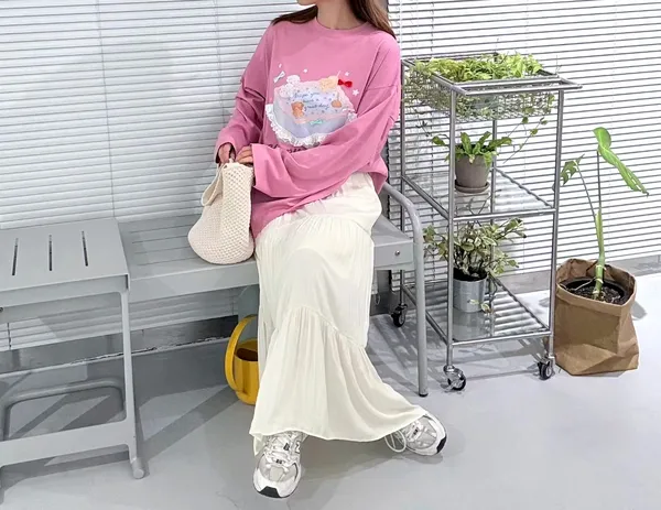 เสื้อยืดทรงหลวมลายการ์ตูนน่ารัก สไตล์แฟชั่นสบายๆ