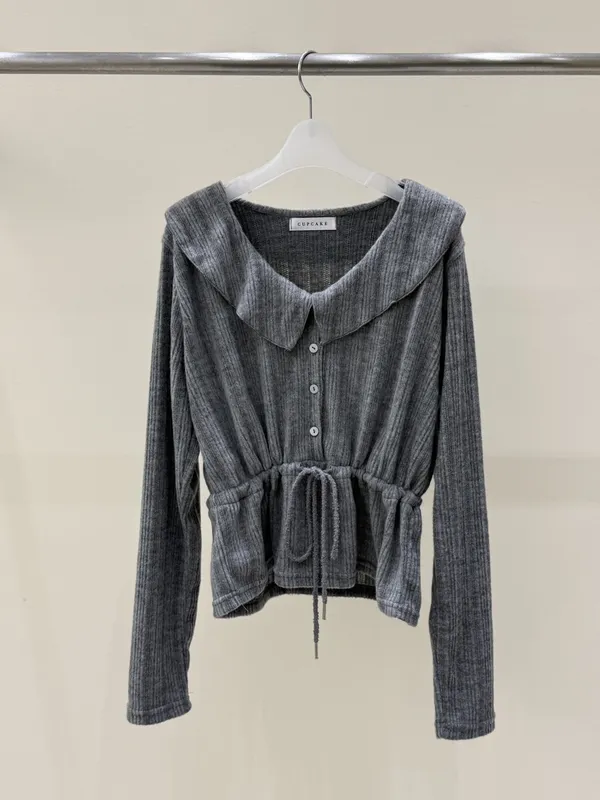 Stylish Loose Gray Shirt with Adjustable Belt