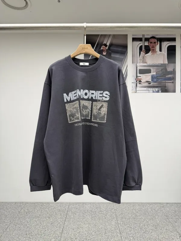 Vintage Print Loose Long Sleeve T-Shirt