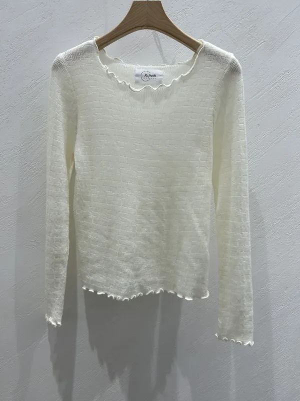 Elegant Lace Trim Long Sleeve Top, Lightweight and Breathable