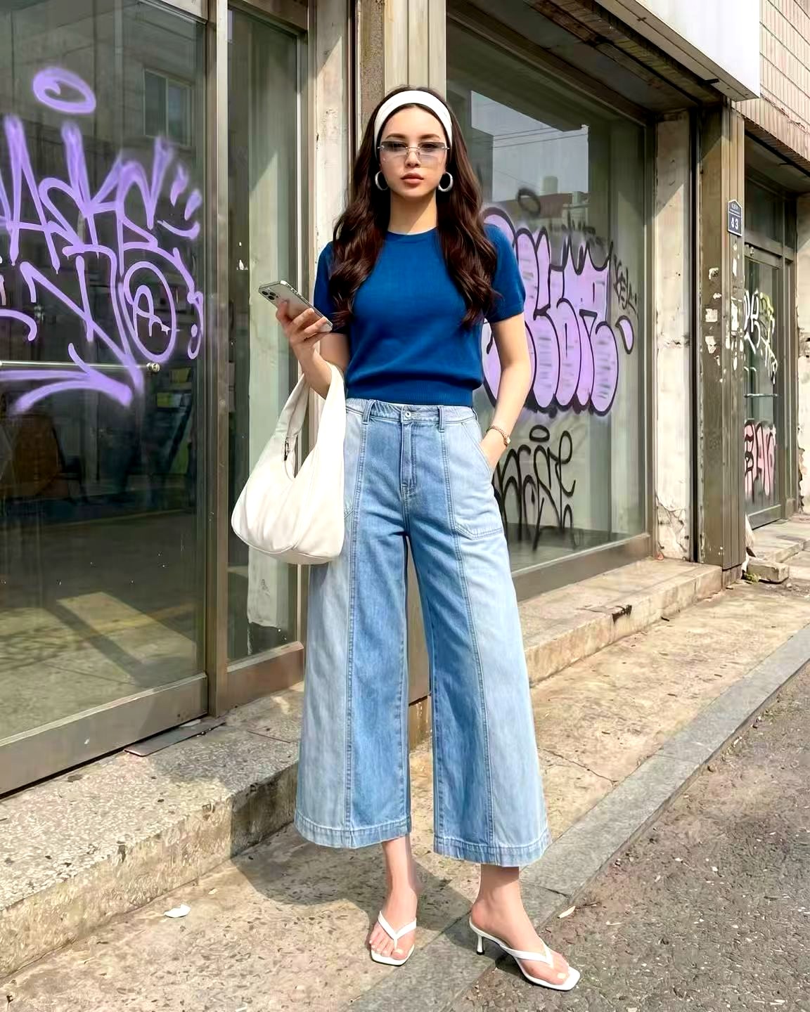 스타일리시한 루즈핏 청바지, 편안한 캐주얼 스타일 3069