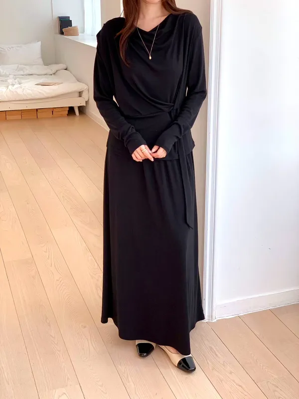 優雅黑色長裙，輕松展現女性魅力