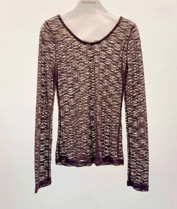 Sheer Lace Long Sleeve Top - Elegant and Fashionable