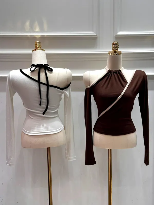 เสื้อผู้หญิงไหล่เดียวสุดชิค ดีไซน์เข้ารูปสุดหรู