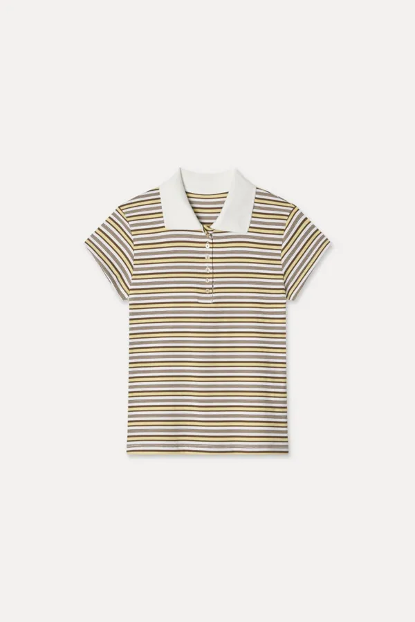 Striped Short Sleeve Polo Shirt - Fresh and Stylish for Summer Outfits