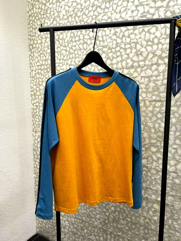 เสื้อยืดแขนยาวผู้ชายสไตล์ทันสมัย ดีไซน์สองสี