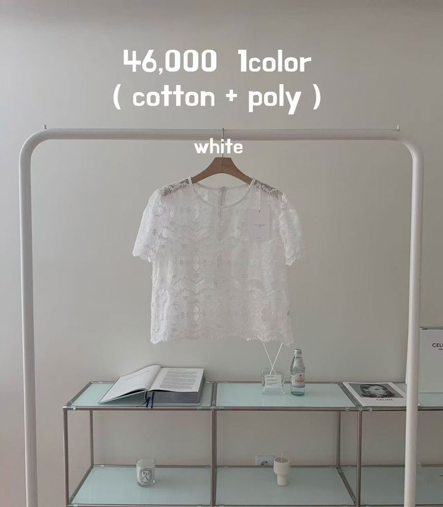 Elegant and Breathable White Lace Short Sleeve Top