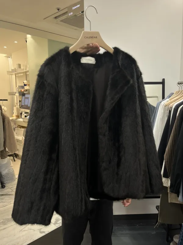 Trendy Black Plush Coat - Warm and Comfortable