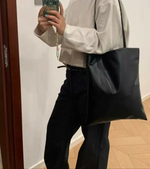 Stylish Minimalist Black Tote Bag