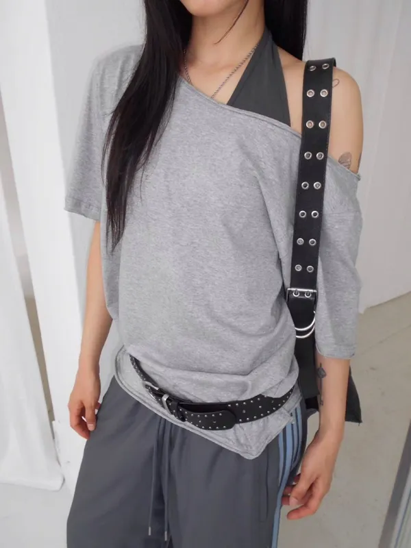 Trendy Loose Grey T-Shirt, Perfect for Casual Wear