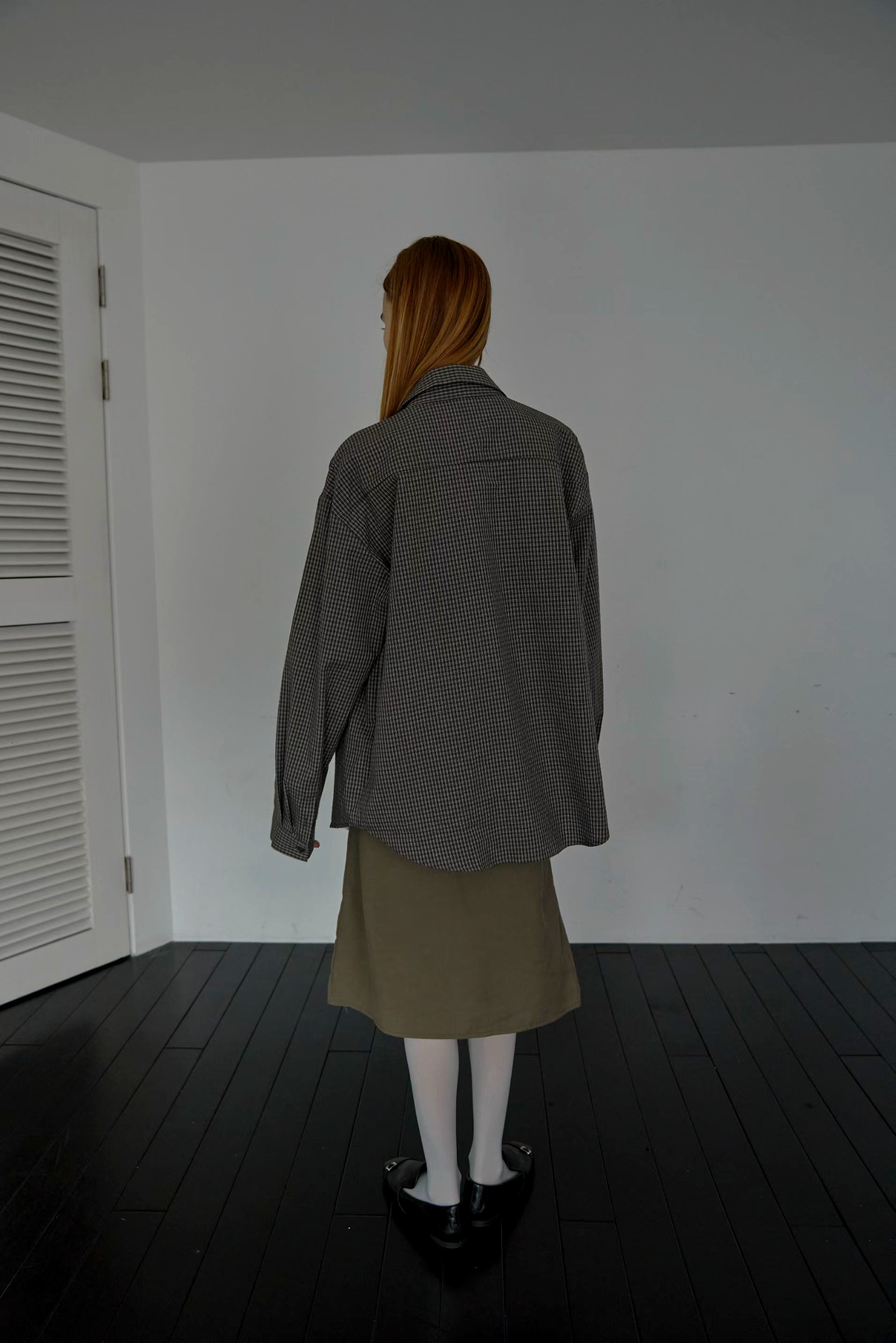 패셔너블 체크 무늬 여성용 탑, 여유롭고 편안한 디자인