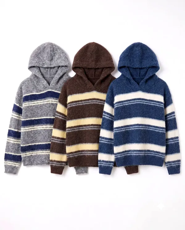 Men's Striped Hooded Sweatshirt - Comfortable and Stylish