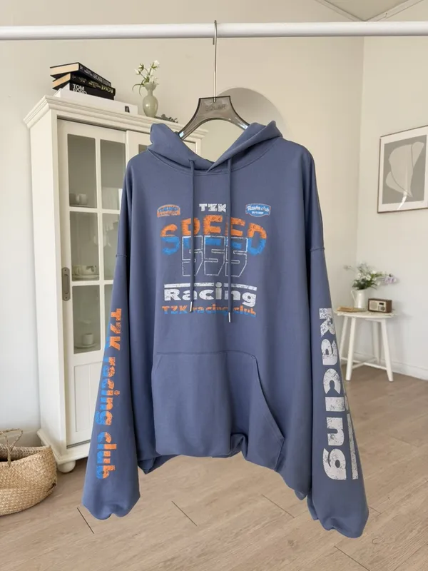 Loose Fit Printed Hoodie, Fashionable Casual Style