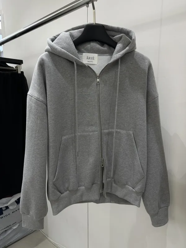 Comfortable Casual Gray Zip Hoodie, Fashion Essential