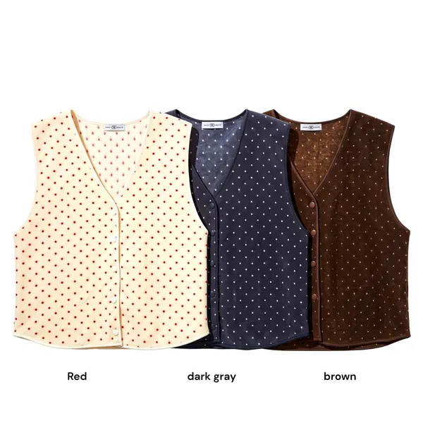Fashion Polka Dot Women's Vest Jacket, Elegant and Versatile