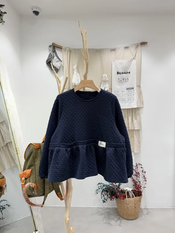Fashionable Casual Patchwork Puff Sleeve Top