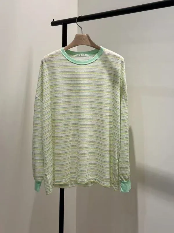 Fresh Striped Long Sleeve T-Shirt - Comfortable and Breathable for Spring and Summer