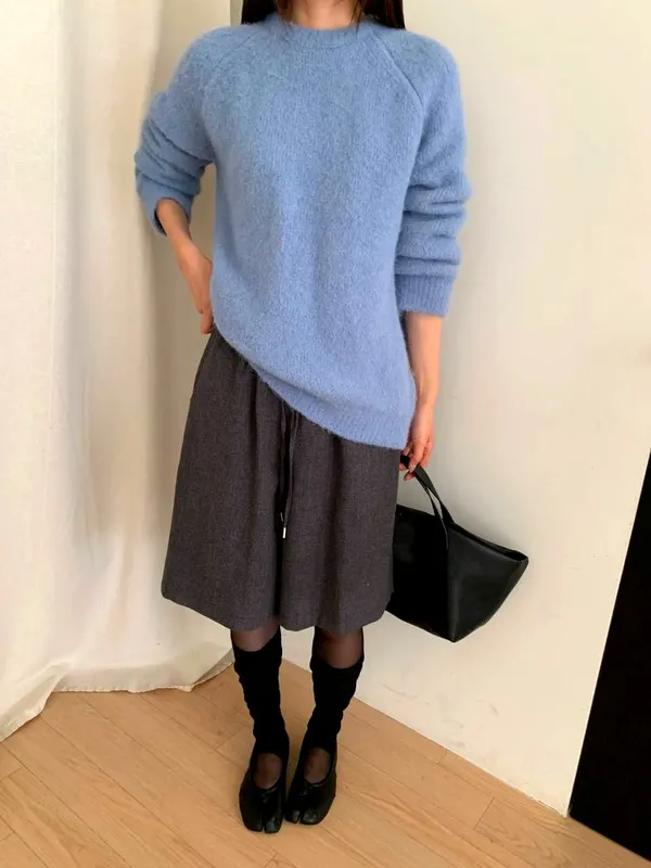 Cozy and Stylish Blue Sweater Top
