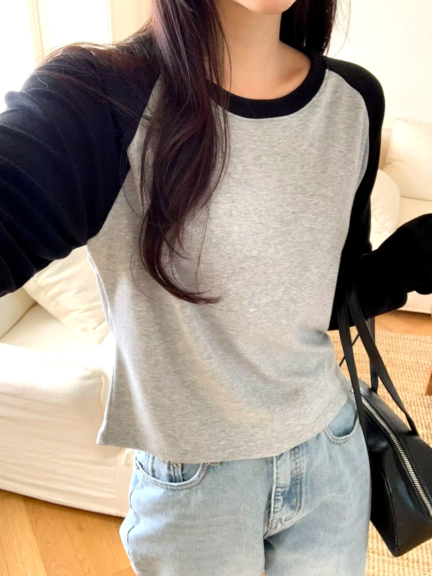 패셔너블 캐주얼 여성 상의 - 편안하고 다재다능한 긴팔 티셔츠, 신상품 출시