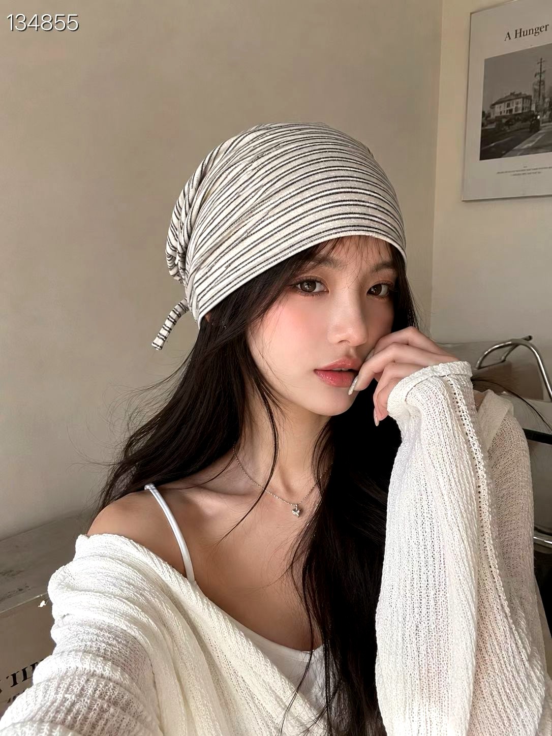 패셔너블한 스트라이프 여성 모자, 가볍고 통기성이 뛰어나며, 완벽한 매치의 신상품