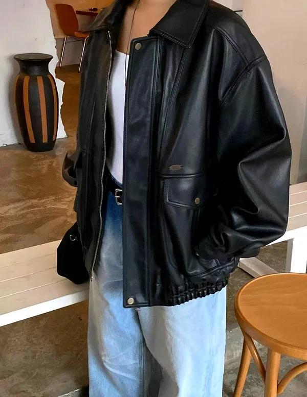Stylish Women's Leather Jacket, Classic Versatile Style