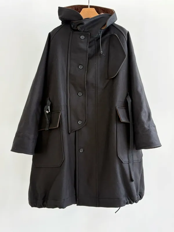 Stylish Loose Black Trench Coat - Warm and Comfortable