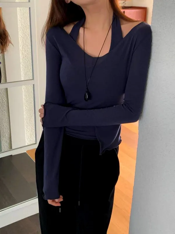 Stylish Slim-Fit Women's Top with Elegant Off-Shoulder Design