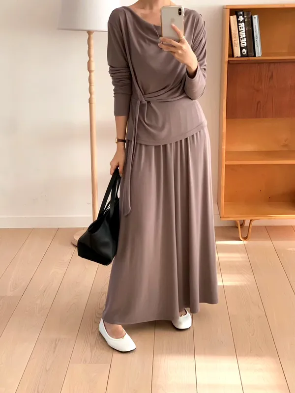 優雅氣質女裝長裙，柔軟舒適，完美搭配