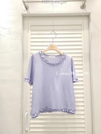 Fresh Purple Ruffled Short Sleeve Top
