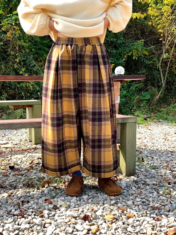 Plaid Loose Women's Pants for Autumn and Winter - Comfortable and Stylish