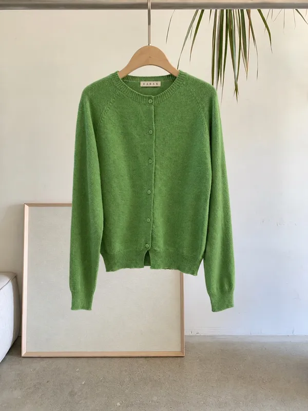 Fresh Green Knitted Cardigan - Comfortable and Versatile