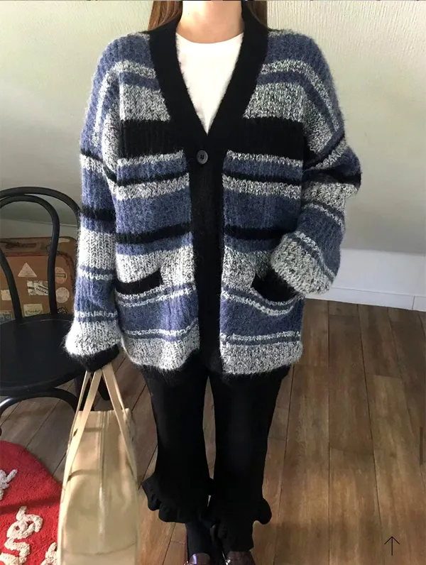 Stylish Striped Cardigan for Women - Comfortable and Warm, Perfect for Any Outfit