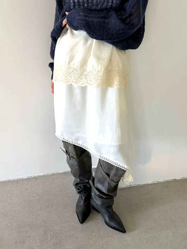 Elegant Lace Trim Irregular Skirt, Lightweight and Breathable, Perfect for Fall and Winter