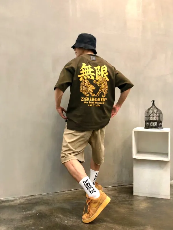 Trendy Printed Short Sleeve T-Shirt, Street Style
