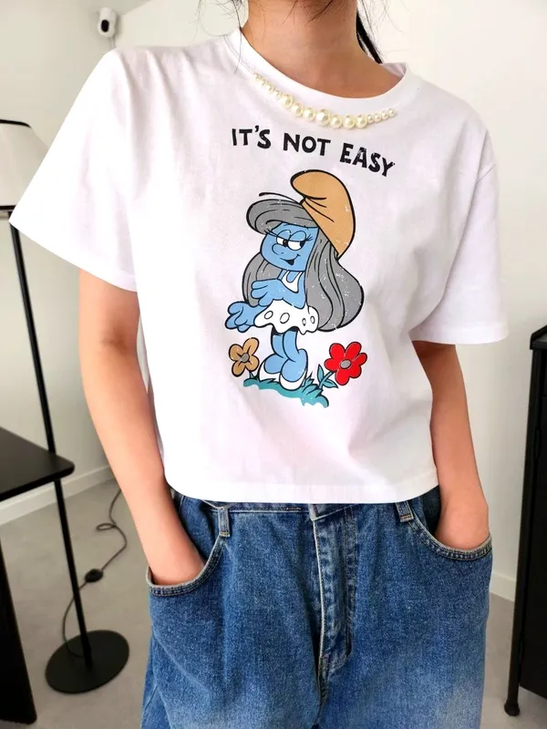 Cute Cartoon Printed Short Sleeve T-Shirt for a Comfortable Casual Look