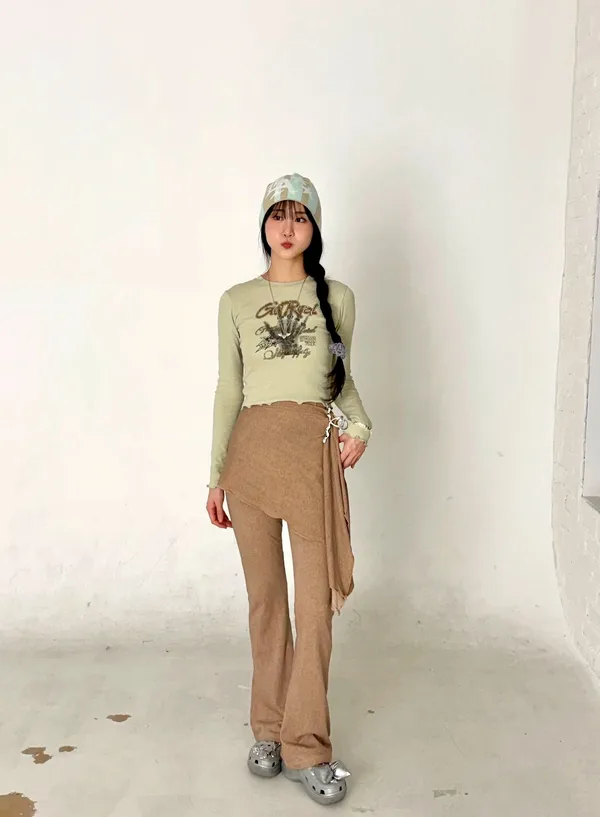 Fashion Print Long Sleeve Top, Comfortable and Breathable, Perfect Match
